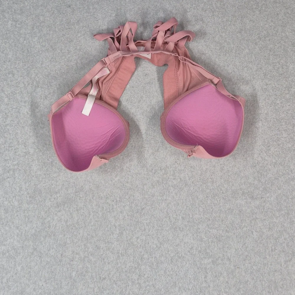 PINK Women Bra 36D Pink Wear Everywhere Push Up Underwired Front Closure READ